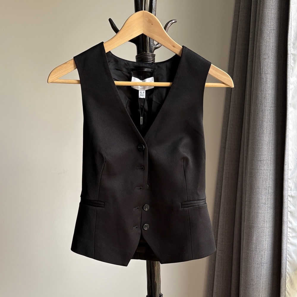 Reiss Charcoal Button-Up Vest
